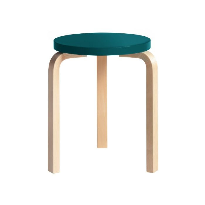 artek stool60　バーチ ナチュラルラッカー Artek/STOOL 60/スツール60/バーチ材/ナチュラルラッカー仕上げ/ブルー